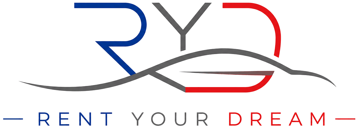 Rent Your Dream — blue, white and red RYD logo